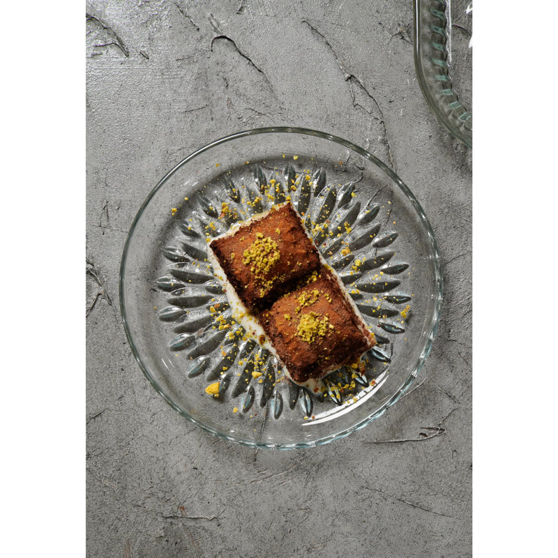 Elegant 6-Piece Dessert Plate Set, 7.5-Inch Transparent Glass | 100% Dishwasher-Safe | Perfect for Serving Cakes, Pies, and Desserts | Stylish and Functional Tableware for Any Occasion