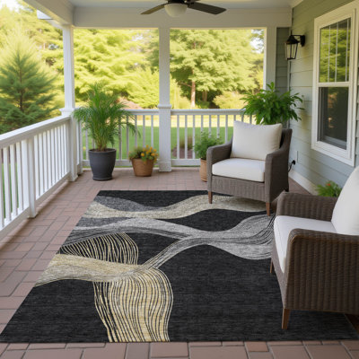 Tapis intérieur / extérieur lavable à la machine Lamanna ACN3057 Waves