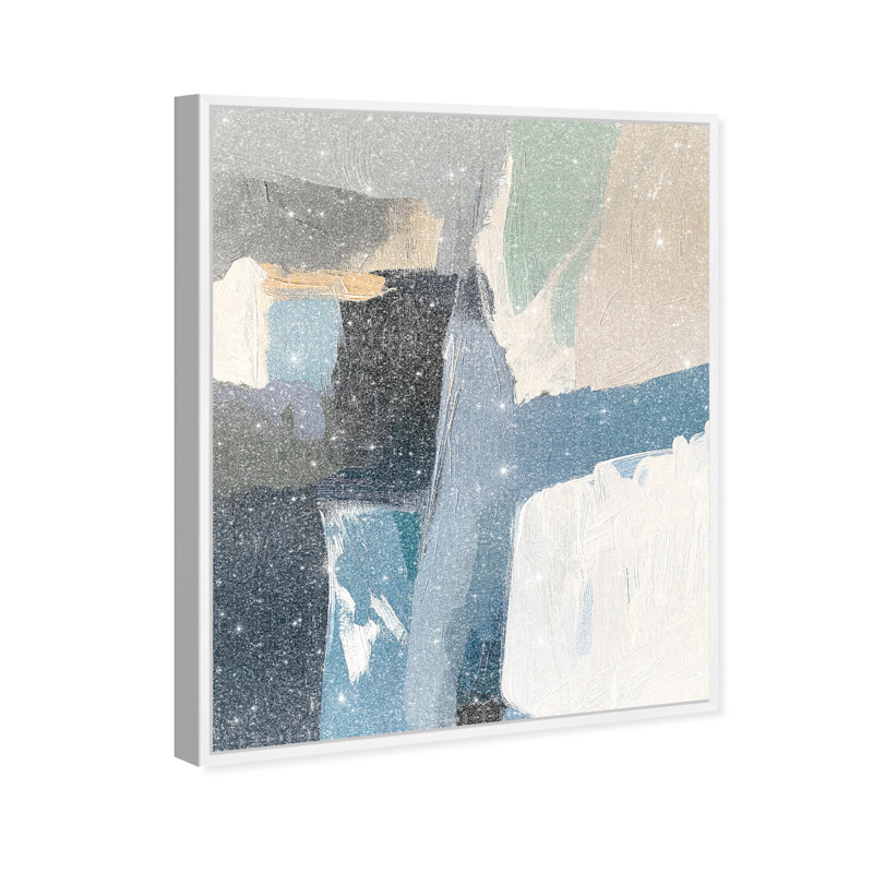 Ashen Tide Canvas Abstract Print by Oliver Gal, Black Frame, 16 x 20, 37"H x 31"W, White Frame