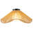 Luminora Handwoven Rattan Boho Glass Flush Mount Ceiling Light
