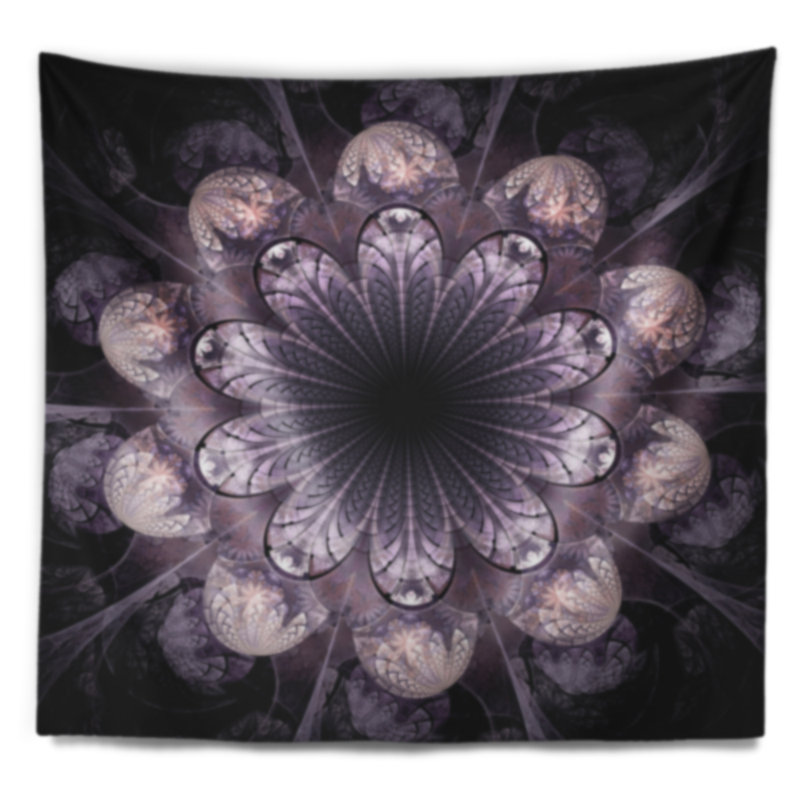 Tapisserie de motif fleur abstraite, H 32 po x l 39 po