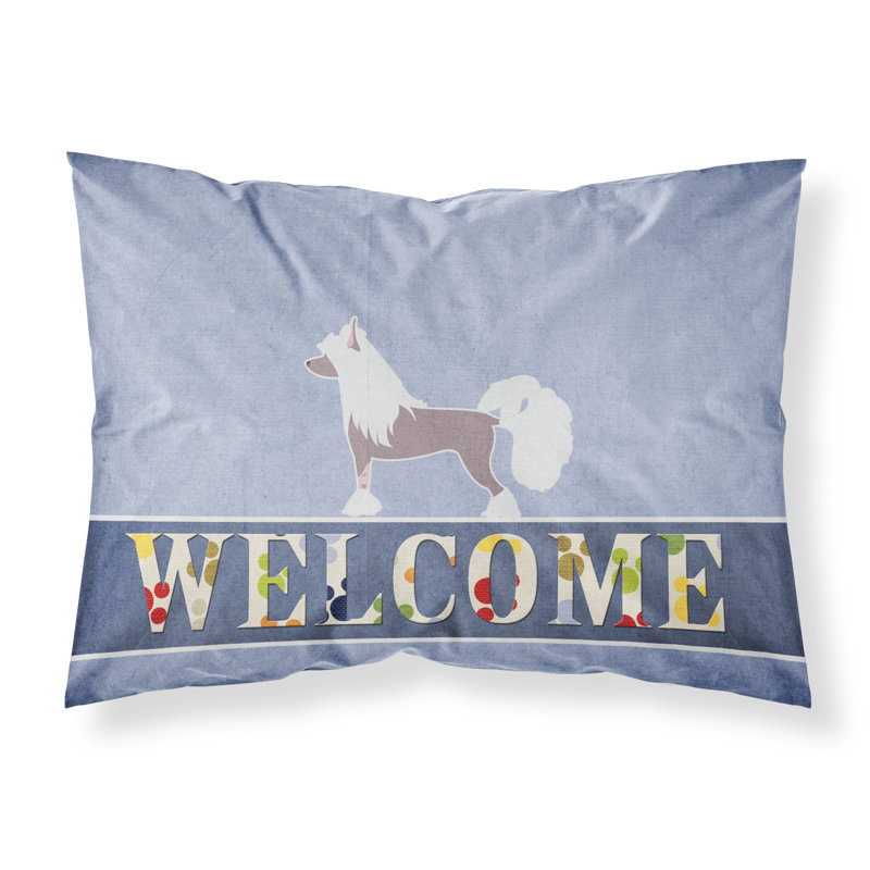 Taie d’oreiller welcome, Chien chinois à crête