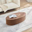 Table basse ovale moderne de luxe avec tiroir en noyer foncé