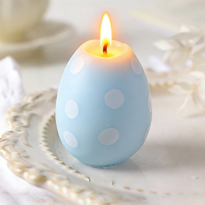 Easter Polka Dots Scented Egg Shaped Candle Gift Decorative Item