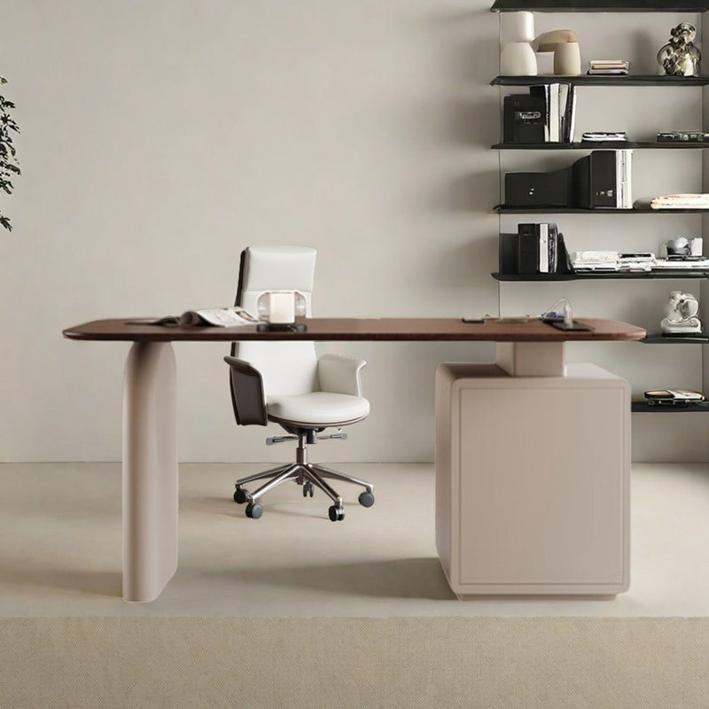 Bureau crème pour bureau à domicile, H 29,53 po x l 55,12 po x P 27,56 po