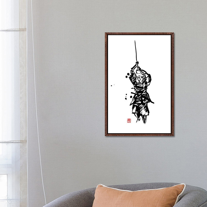 En Garde by Péchane - Print on Canvas, 66.04 cm H x 45.72 cm W, Classic Brown Wood Framed