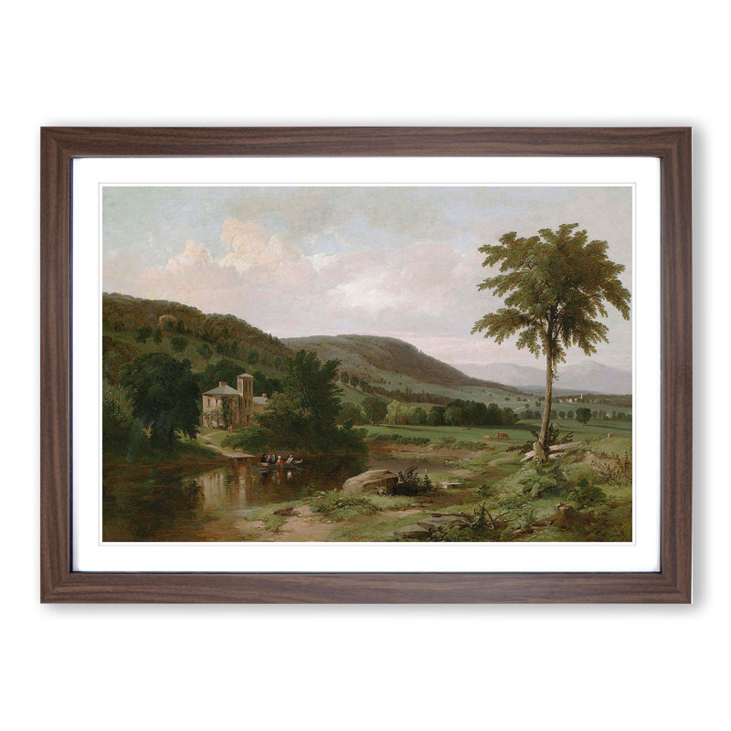 Summer Idyll by Thomas Cole - Picture Frame Painting, Walnut Framed, 36cm H x 48cm W x 2cm D