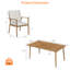 Ensemble de salle à manger d'extérieur 7 pièces en teck et aluminium avec table rectangulaire et chaises de jardin avec coussins-398787145