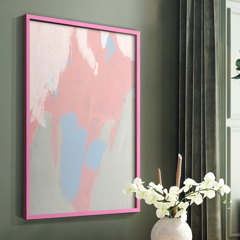«Blush Abstract III», reproduction encadrée - bois massif, H 10 po x l 8 po, Rose