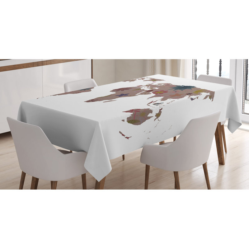 World Map Tablecloth, 70" x 52"