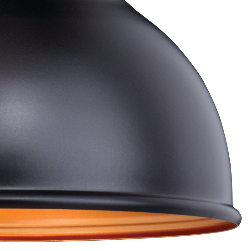Luminaire suspendu d'extérieur en bronze poli à l'huile à 1 lumière dorée Flavin