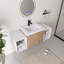Ensemble de meuble-lavabo mural simple 48 po avec lavabo en résine Acorn et deux petites tablettes de rangement-1796464839-1796464840