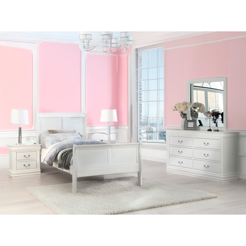 Ensemble de chambre à coucher Julianis, Grand, Blanc