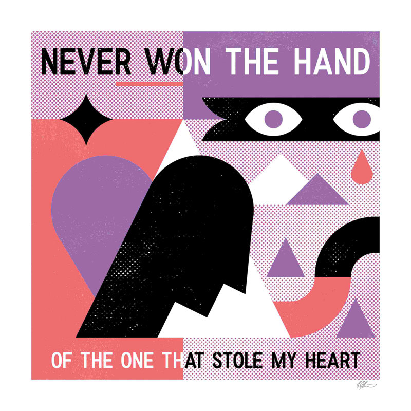 Won the Heart - Imprimé, Toile encadrée flottée blanche, No, H 12 po x l 12 po
