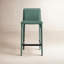 Tabouret de bar H 26 po entièrement assemblé, tabouret de bar rembourré en cuir Saddle avec siège rembourré, tabouret de bar à hauteur de comptoir avec repose-pieds à structure en métal pour îlot de cuisine, vert-2104206283-2110897007
