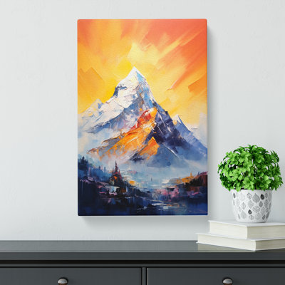 Mount Everest Gestural - Wrapped Canvas Print
