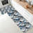 Blue Grey Transparent Wave Abstract Kitchen Rugs Set of 2, Modern Kitchen, Sunroom