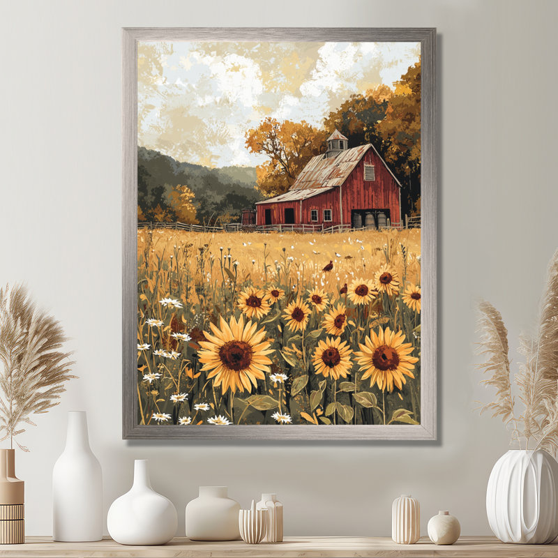 Dujuan - Floral Wall Art Living Room, 44" H x 34" W, Single Picture Framed Print, Silver