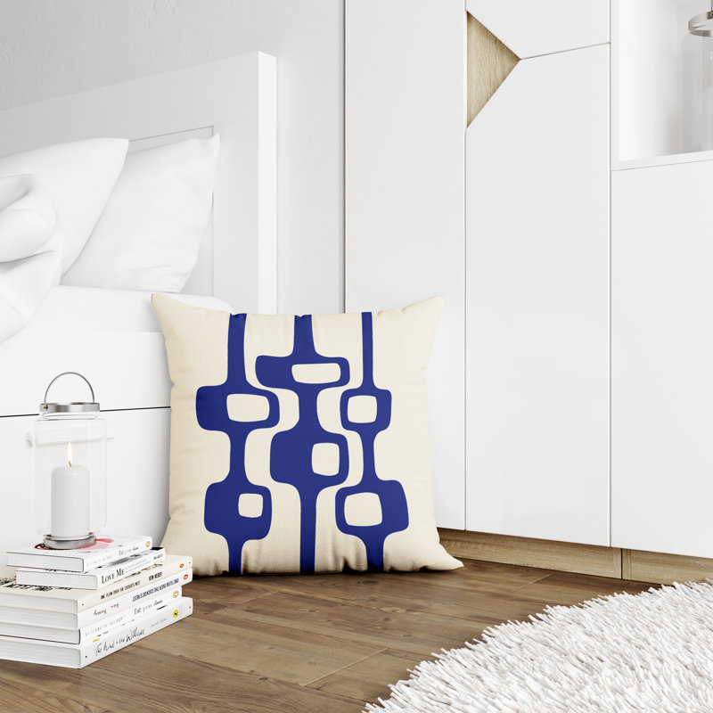 Housse et insert de coussin décoratif en polyester pour l'intérieur et l'extérieur, L 15 po x H 15 po, Bleu marine