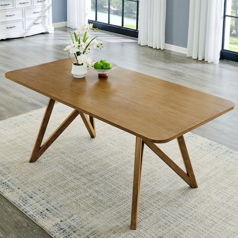 Table de salle à manger rectangulaire avec base en croix