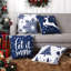 Ensemble de 4 housses de coussin décoratives de Noël en velours-135811252