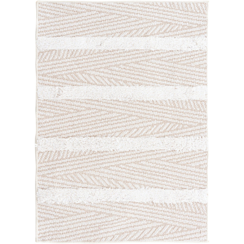 Tapis contemporain Dudziak de couleur crème, Rectangle 2 pi 3 po x 3 pi
