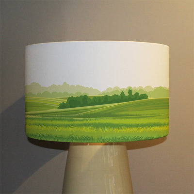 22cm H Canvas Drum Lamp Shade ( Clip On )