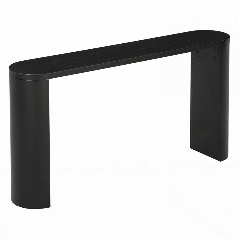 59.6"Long Oval Shaped  Console Table, Black