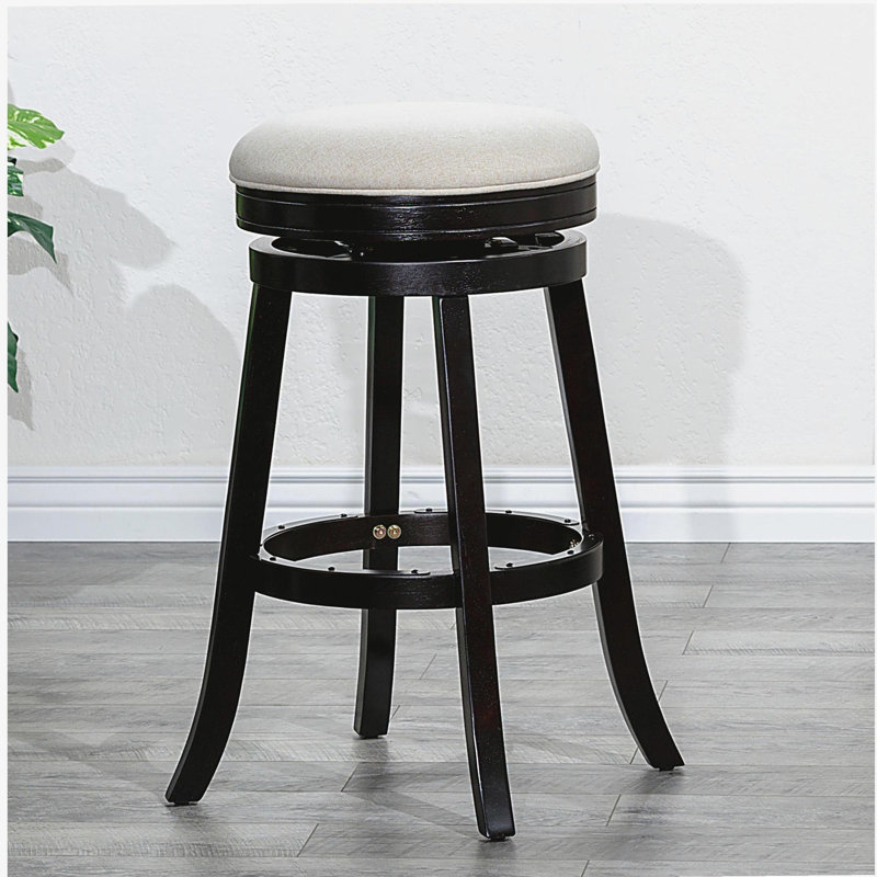 Tabouret 30 ", finition espresso, Beige, Espresso