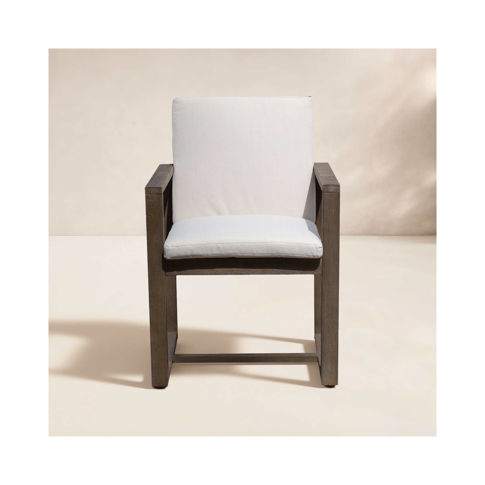Harbor Wood Premium All-Weather Wicker Outdoor Dining Armchair with Cushion, Gray