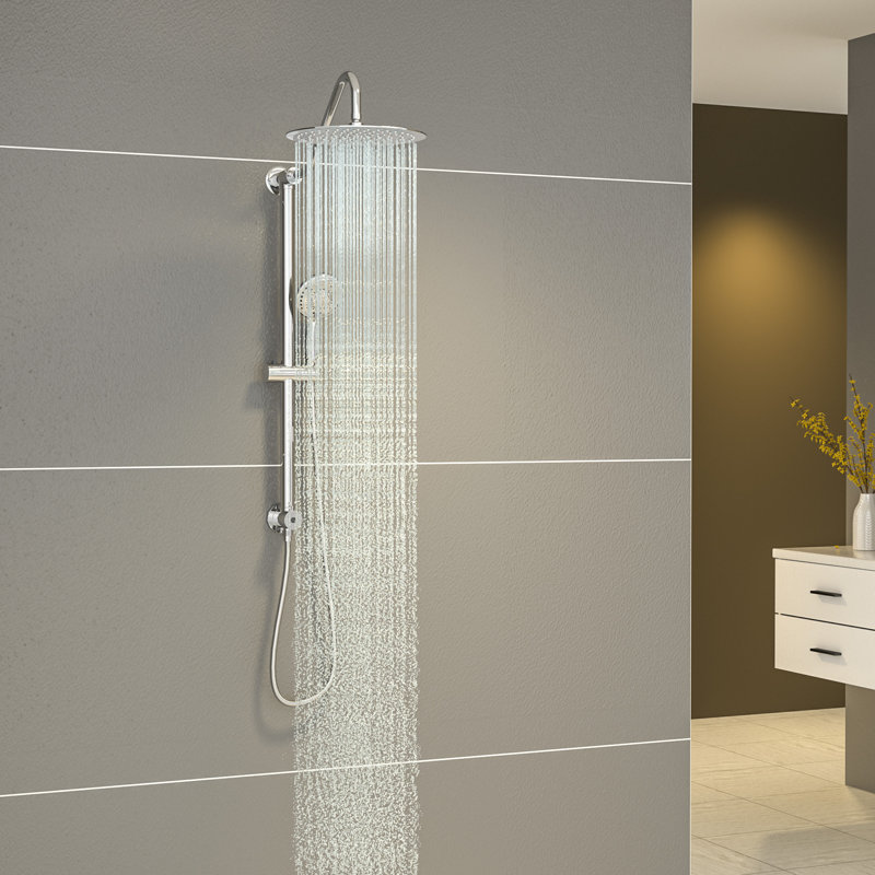 Pomme de douche 5 fonctions 10 po, Chrome