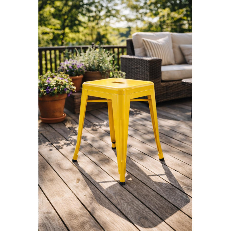 Tabouret d'appoint Caughfield, jaune