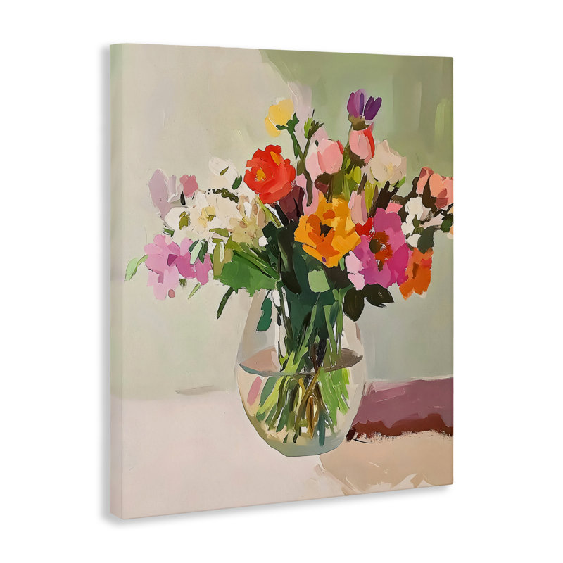 Toile «Cheerful Garden Bouquet», conception par Riley B, H 20 po x l 16 po