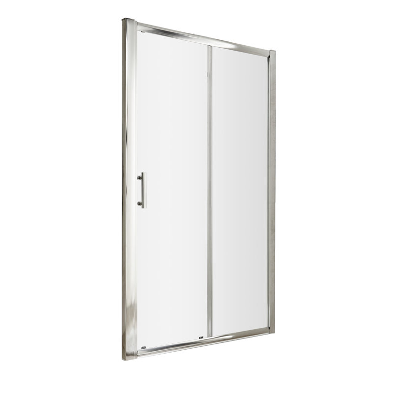 Pacific 1850mm H Single Added Semi-Frameless Shower Door with Clear Glass, 185cm H x 140cm W