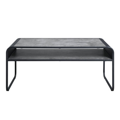 Modern Concrete Grey & Black Table - 45 Lb Package Weight For Secure Delivery Design Elegant And Functional Coffee