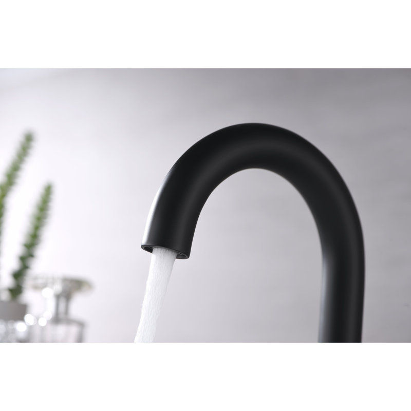 Robinet de salle de bain surdimensionné à deux poignées de 6 à 10 po avec drain Davvid - Noir mat, Noir mat