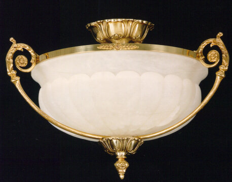 Delisle Glass Semi Flush Mount, Antique Bronze
