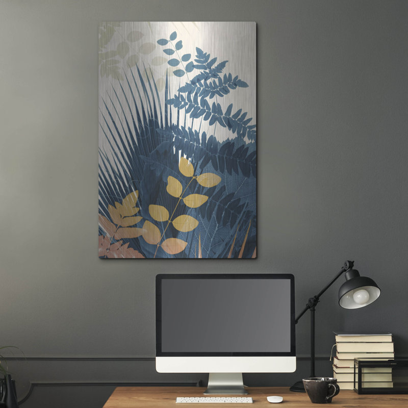 Art mural en métal «Welcome To The Jungle, Blue 5» par Winston Porter, H 36 po x l 24 po
