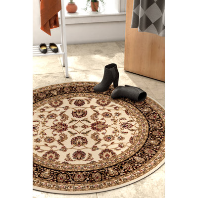 Zuehlke Sarouk Ivory Traditional Rug
