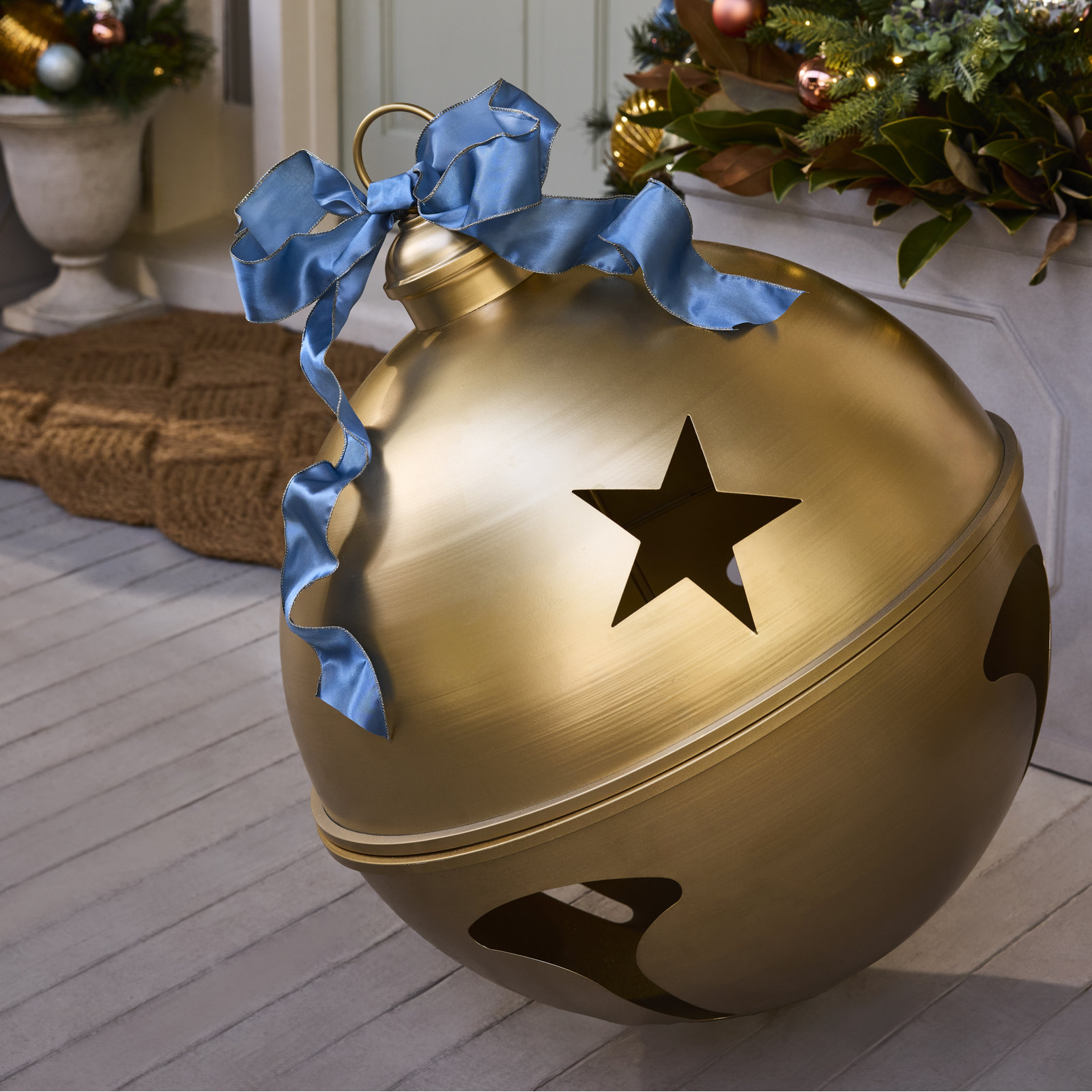 Bell Ornament., Gold, 18" H x 18" W x 18" D