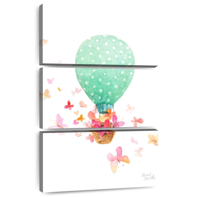 Montgolfière avec papillons, H 45 po x l 28 po