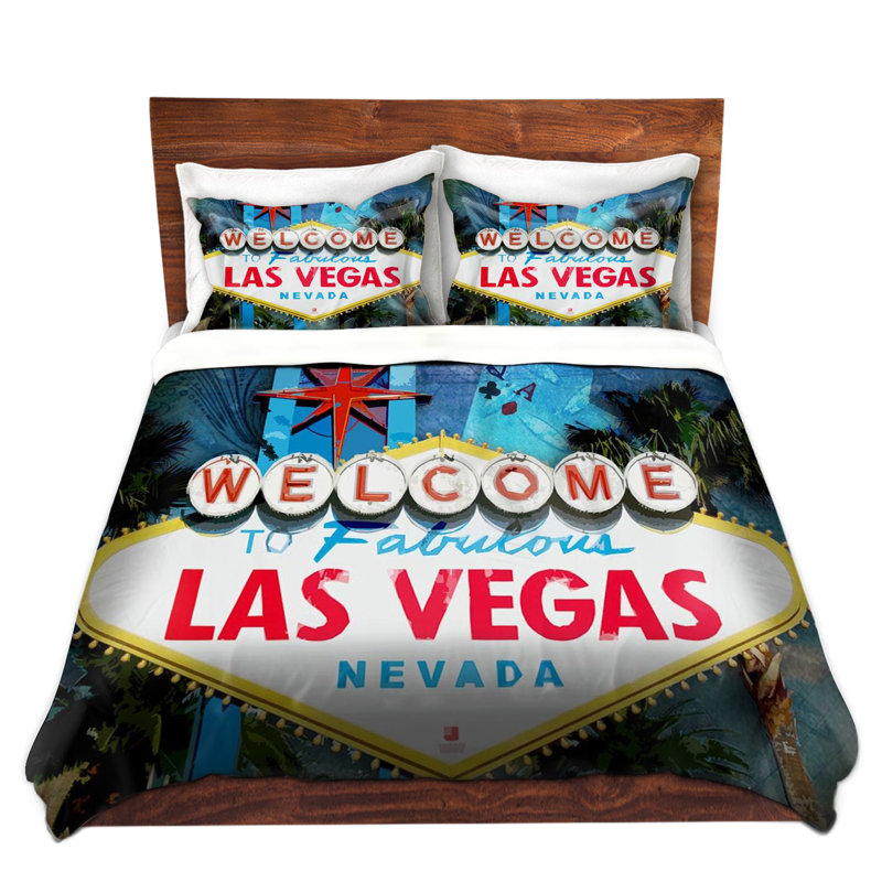 Ensemble de housse de couette vegas sign, 1 housse de couette grand + 2 taies standards