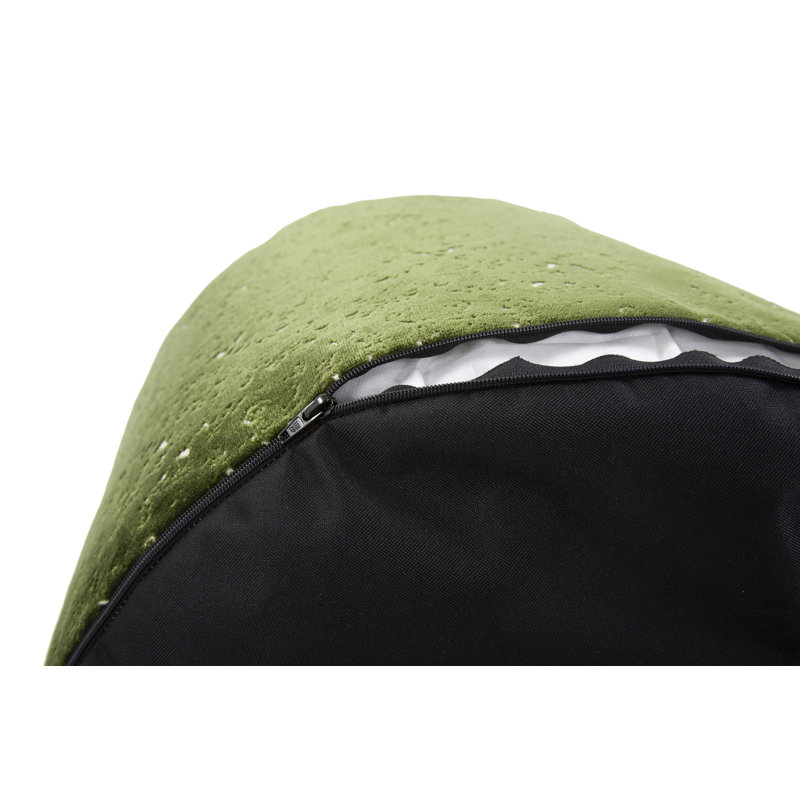 Upholstered Pouf, Pasini Emerald Polyester Blend