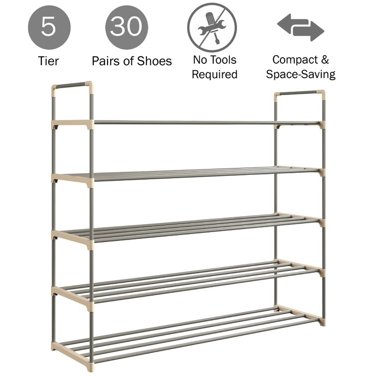 Space-Saving Entryway Organizer with Shoe Storage, White