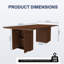 Table de conférence rectangulaire de 198 cm (78 po) avec base de rangement, placage en bois, style campagnard, 6 places assises-1423428064