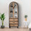 Curved cabinet top vintage solid  bookcase.