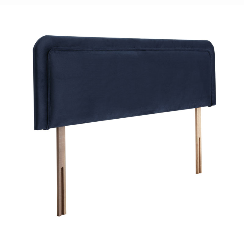Wile Upholstered Headboard, Small Double (4'), Velvet, Navy