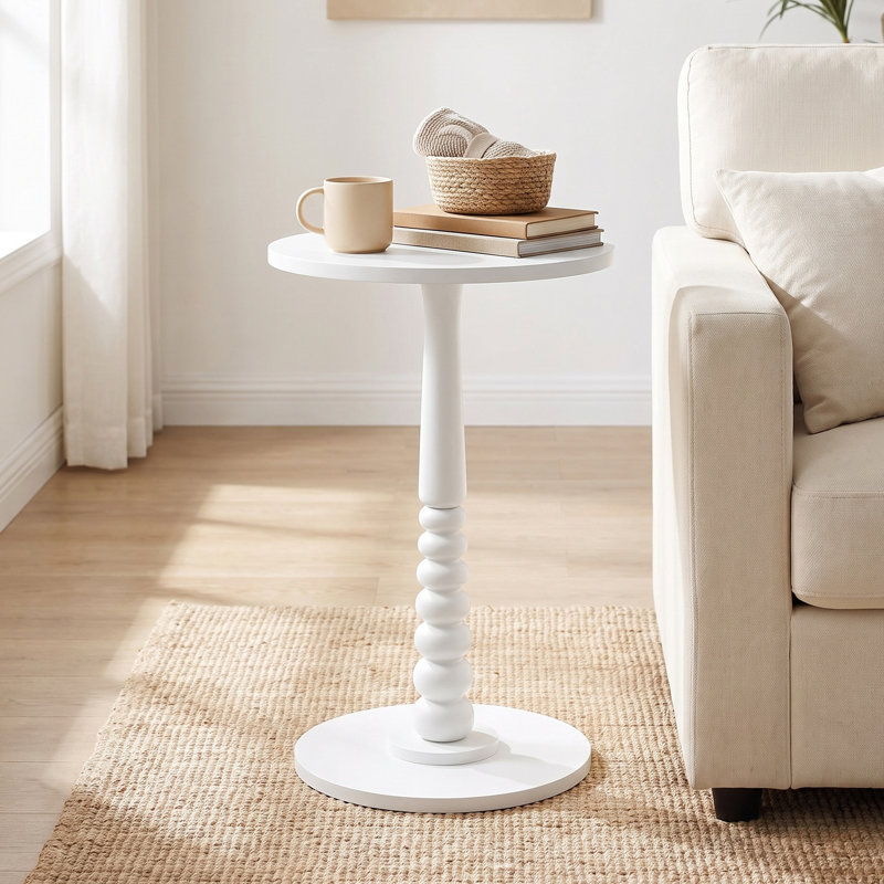 Table de bout ronde, Blanc