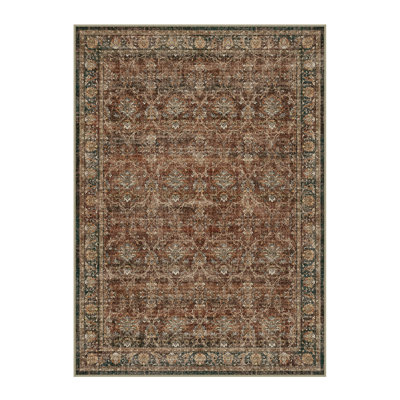 Tapis rétro rouge-brun Nico