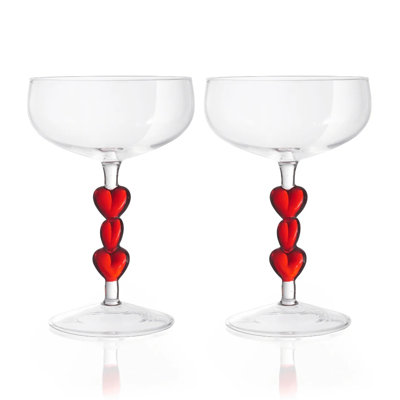 Ensemble de 2 verres coupés Red Heart